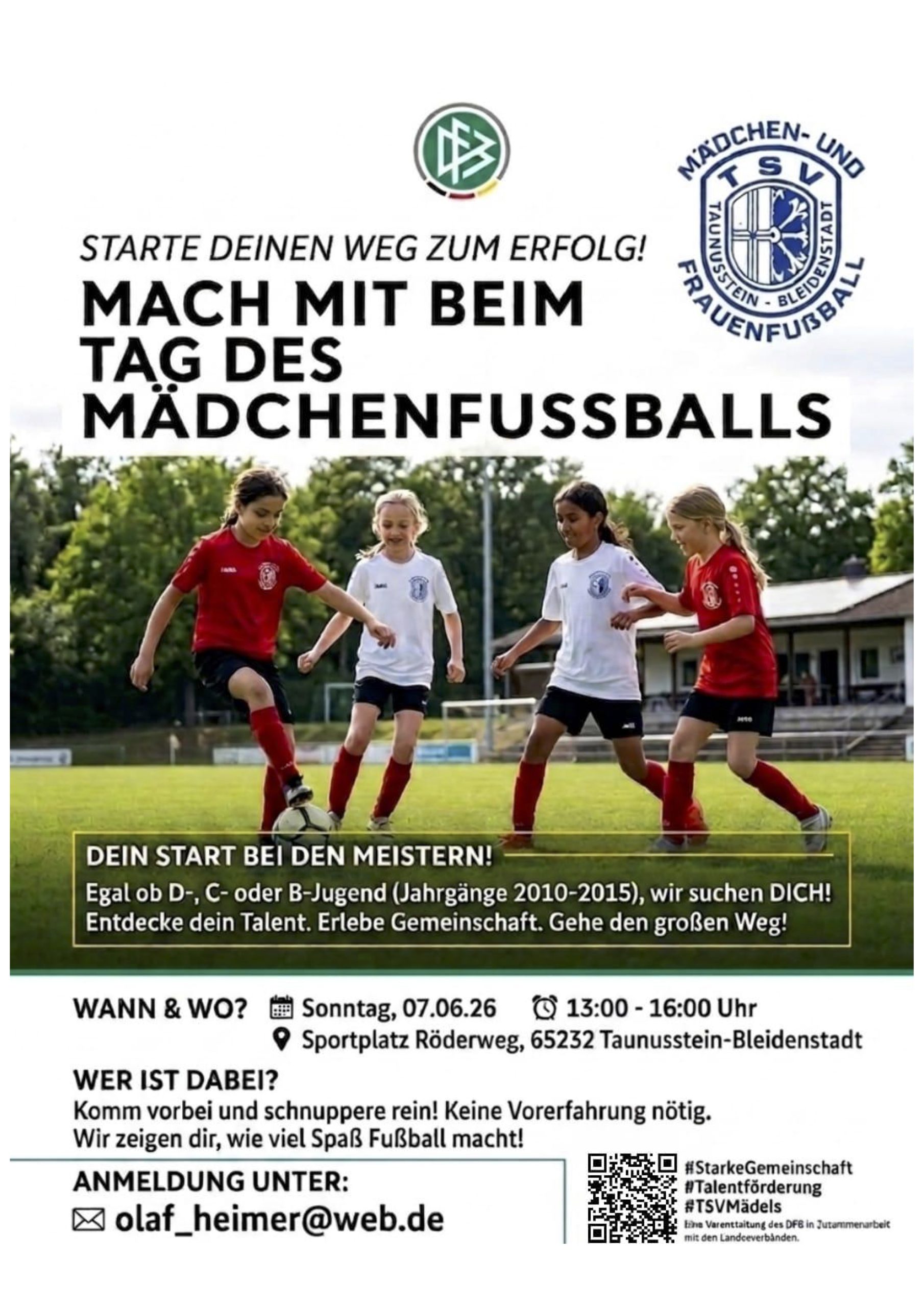 Tag des Mädchenfußballs am 07.06.2026 Tag des Mädchenfußballs am 07.06.2026